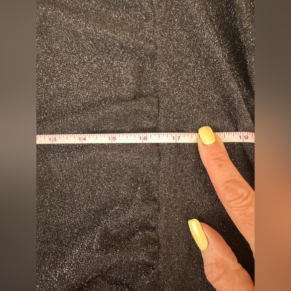 Halogen black shimmery knee length cocktail ruched shoulder pads dress size XL - Picture 8 of 10